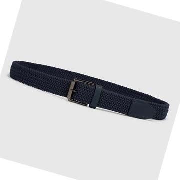 Men's Ecco Formal Braided Belts Blue | SG 800LIS